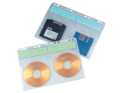 10 fundas plástico con taladros para 4 CD/DVD